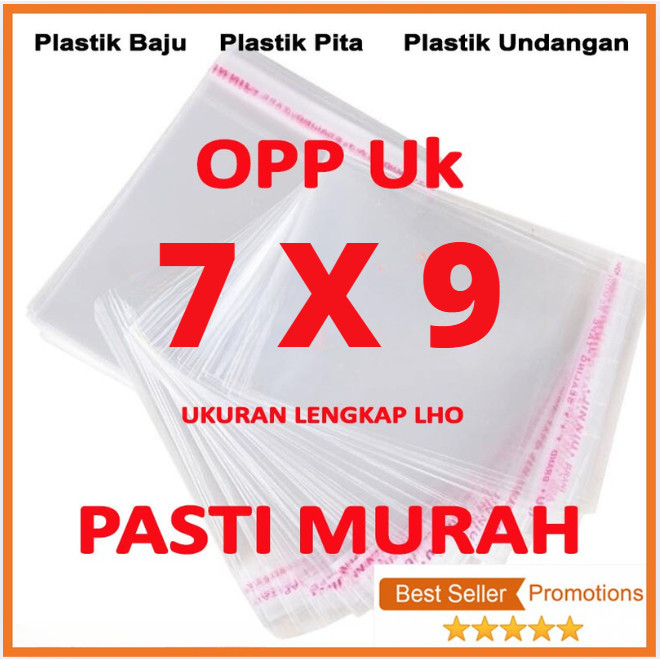 

7 X 9 Opp Lem plastik kaca kemasan roti (isi 100 lembar) Tebal 02