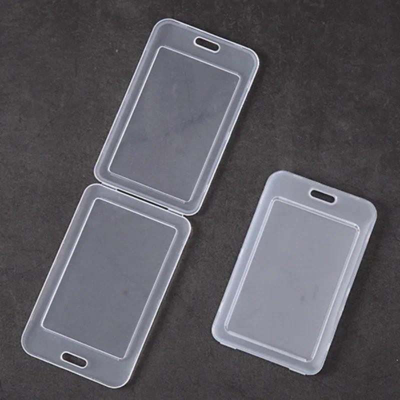 

Transparent PP Plastic Working Permit Case Credit Bank Card Protective Cover Bag Holder ID Tag Pass Employee's Work Card Sleeve