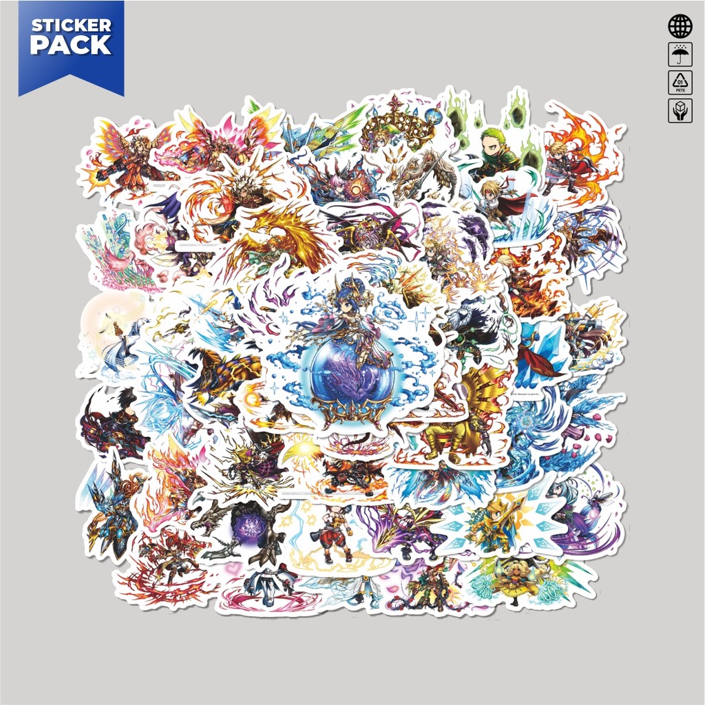 

[100PCS]Stiker Pack Stiker Game Brave Frontier Aesthetic Vinyl Anti Air Dekorasi Sticker Laptop Buku Journal Koper Helm Casing HP Gitar Helm Skateboard