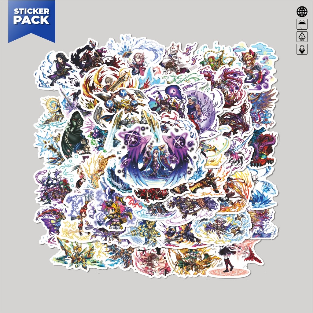 

[100PCS]Stiker Pack Stiker Game Series Brave Frontier Karakter Mix 4 Aesthetic Vinyl Anti Air Dekorasi Sticker Laptop Buku Journal Koper Helm Casing HP Gitar Helm Skateboard