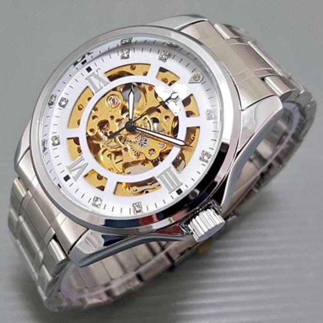 TERBARU Jam Tangan Pria Automatic Romawi Otomatis Size Jumbo Silver ||JAM TANGAN AUTOMATIC