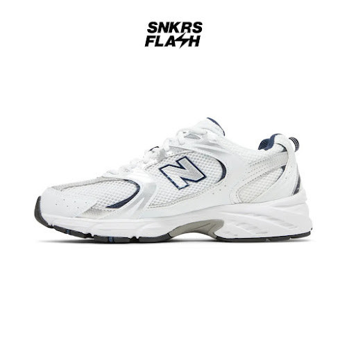 NEW BALANCE 530 WHITE SILVER NAVY Sepatu Sneakers Unisex - MR530SG - Size 45