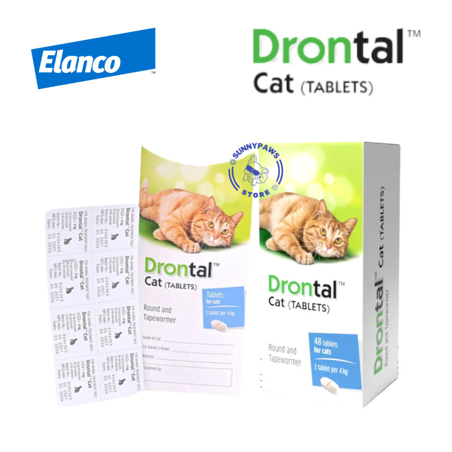[SUNNYPAWS] Drontal Cat Obat Cacing Kucing Dewormer Per Tablet Elanco Original Asli