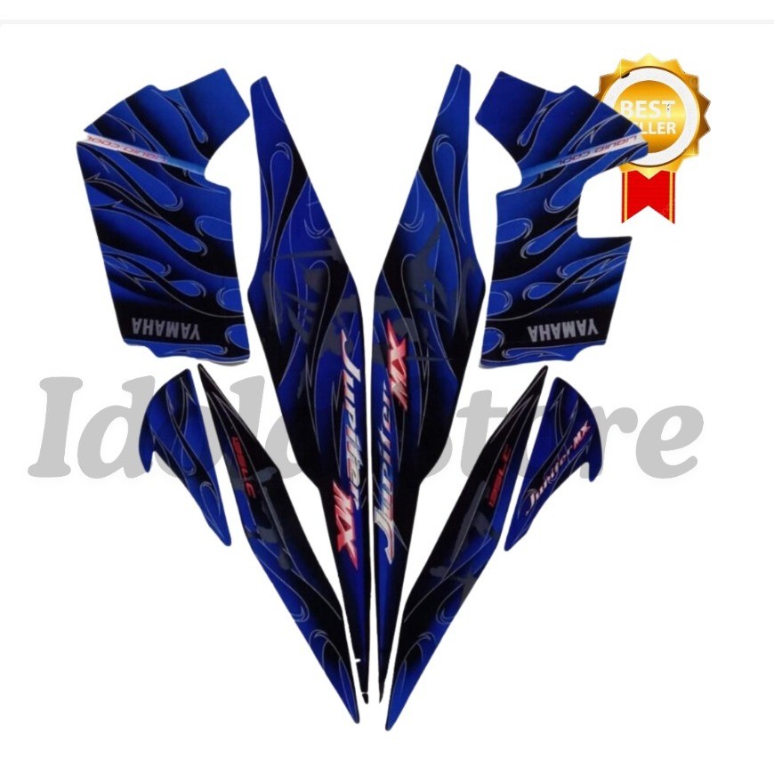 Stiker Striping Motor Yamaha Jupiter MX 2008 Biru Lis Les Body Jupiter MX 2008 Terbaik