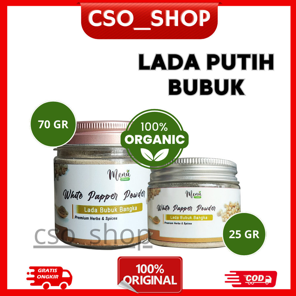 

Lada Putih Bubuk Bangka Murni - White Pepper Powder Premium - Merica Putih Bubuk Asli