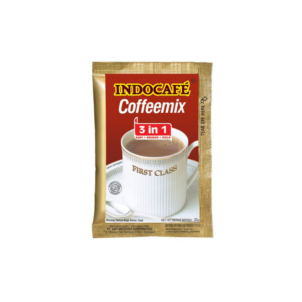 

Minuman Kopi Instan Indocafe Coffemix 3in 1 1 renteng 10 pcs