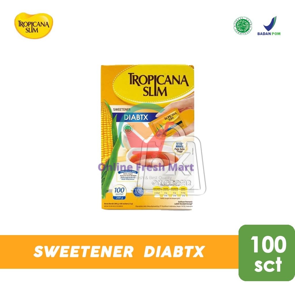 

Tropicana Slim Sweetener Diabtx - Pemanis untuk Diabetesi (100 Sachet) - Online Fresh Mart Denpasar