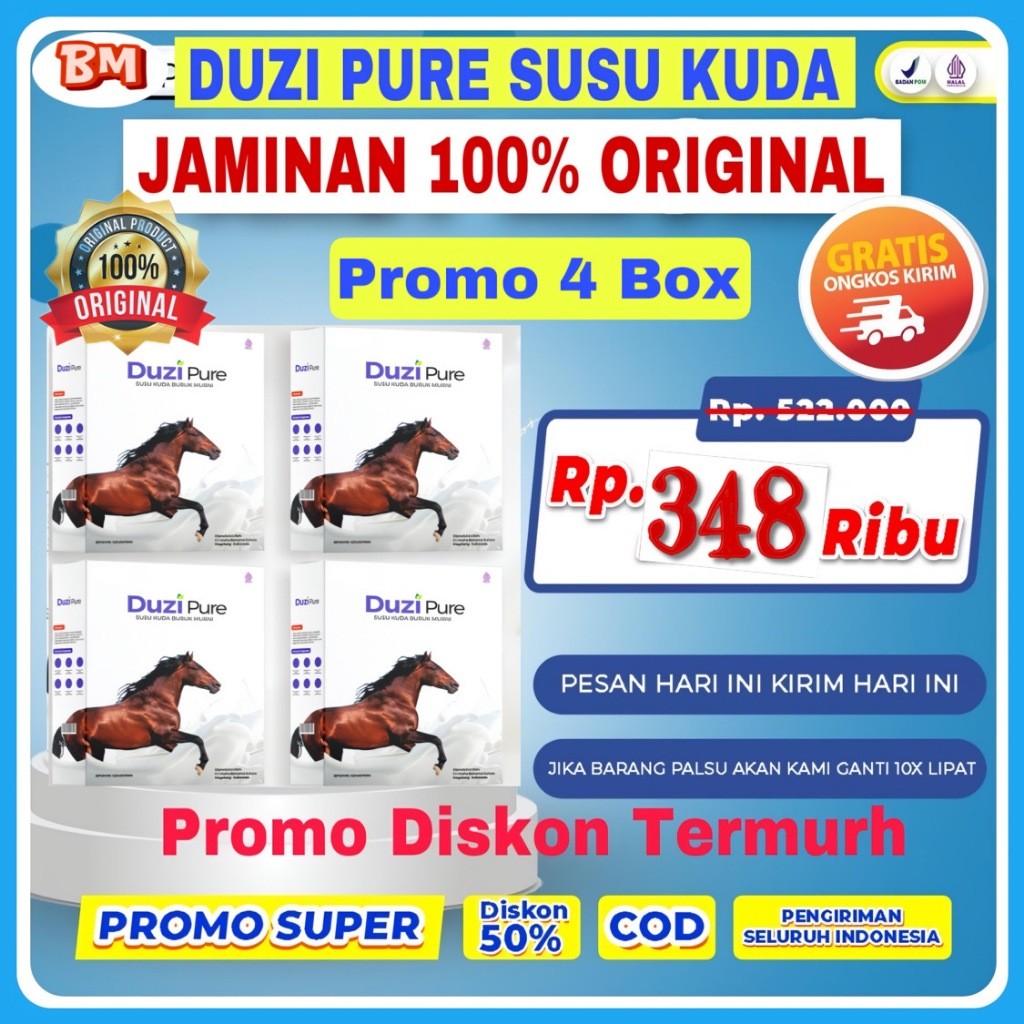 

Susu Kuda Liar Asli Lombok, Duzi Pure Murni 100% Original, Paket Isi 1 Box, 2 Box, 3 Box Dan 4 Box