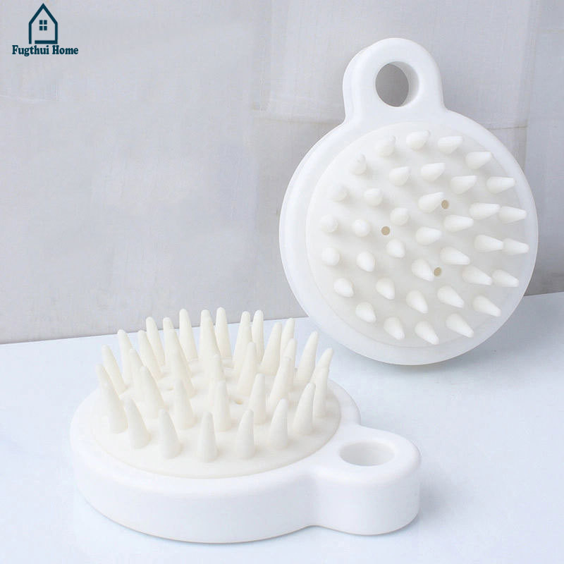❤️Fugthui❤️Sikat Sampo Sikat Pijat Kepala Sisir Silikon Oval Anti Ketombe Penggaruk Kepala Gatal Ker