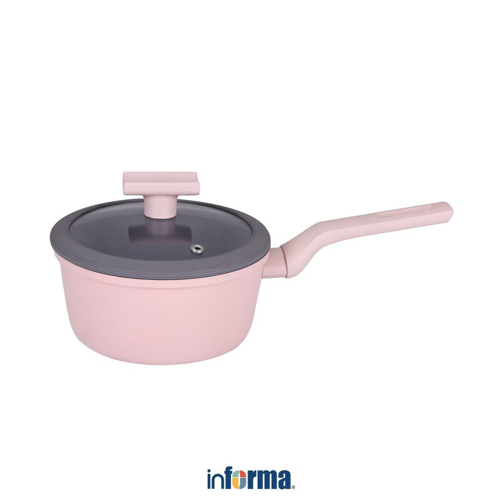 Informa Cooking Color 16 cm Hartley Panci Saucepan - Pink Pot Masak Kuah Sup Perlengkapan Cookware M