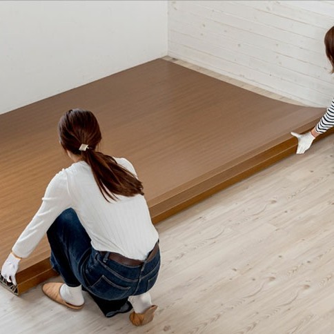 Karpet Plywood/Plywood Carpet, Tikar Kayu Coklat Tua 120cm x 200cm