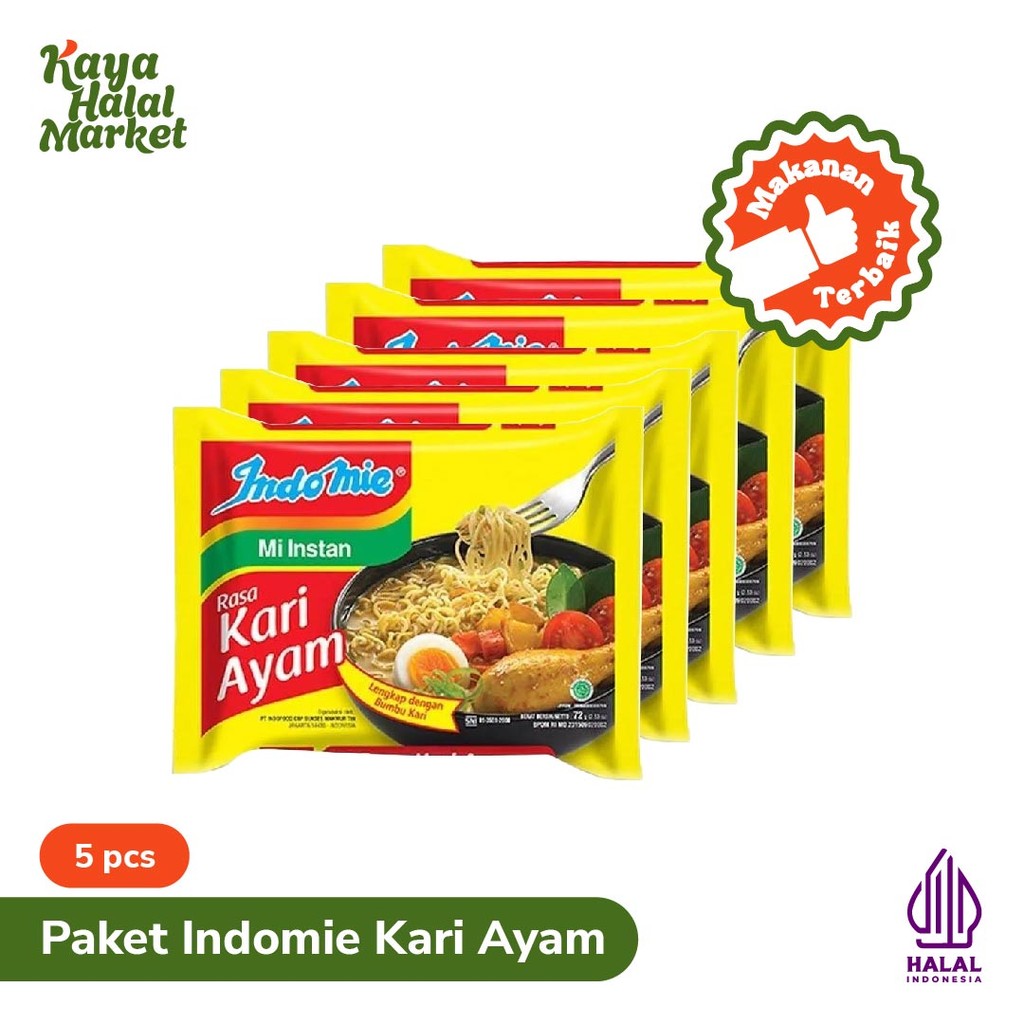 

Paket Indomie Rebus Kuah Kari Ayam Mie Instan 5pcs Kaya Halal Market