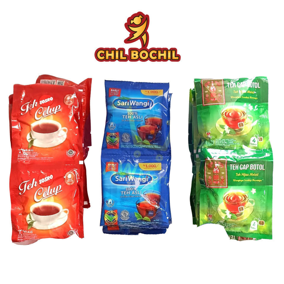 

TEH CELUP SOSRO, SARIWANGI, CAP BOTOL RENCENG ISI 10 SACHET X 8GR - TEH SOSRO, TEH CAP BOTOL, TEH SARIWANGI