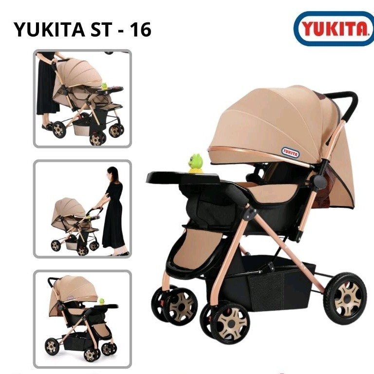 MooKids Baby Stroller bayi anak Yukita ST 16 Stroler kereta dorong troli ada mainan dan musik