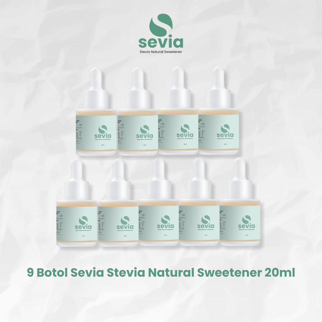 

9 Botol Sevia Stevia Natural Sweetener 20ml Pemanis Alami 0 Kalori Pengganti Gula dari Daun Stevia