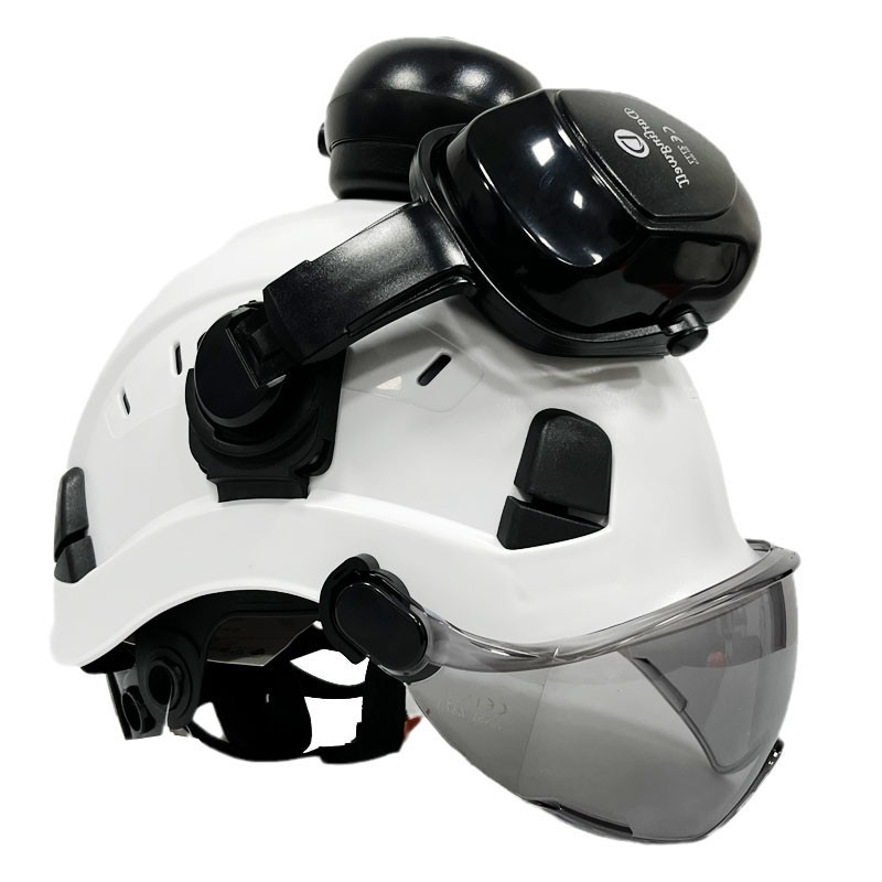 New Safety Helmet With Goggles and Earmuff Kit Hard Hat for Outdoor Rock Climbing Industrial Protect