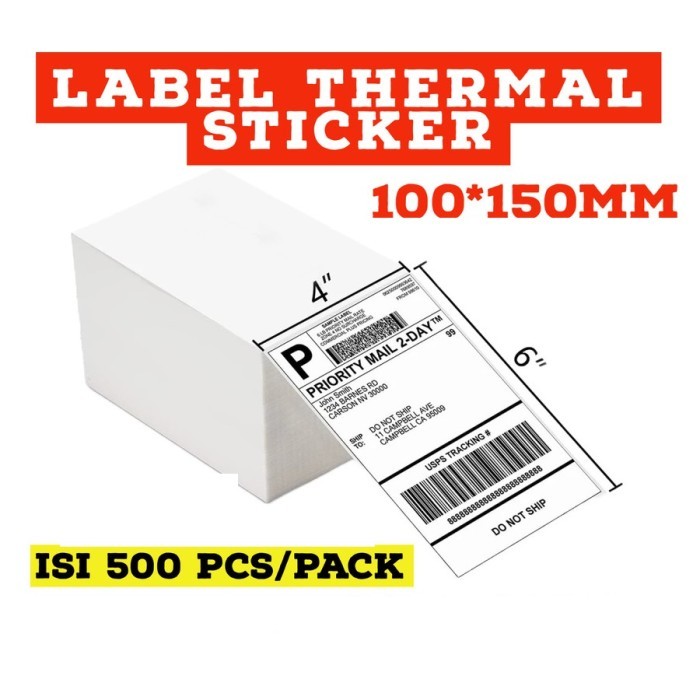 

SMARTCOM ~ Kertas Label Barcode 100 x 150 Kertas Stiker Thermal 100x150mm isi 500pcs Sheet Roll A6