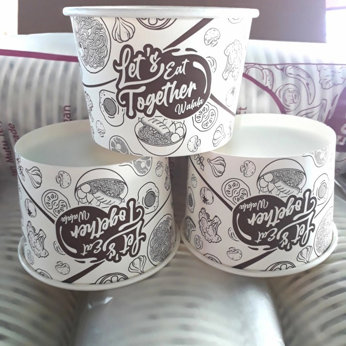 

LL Paper rice bowl motif 500 ml isi 50