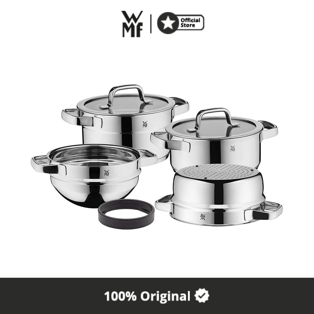 WMF Set 4 Pcs Panci Compact Cuisine Panci Saus Dan Kukus Pot Masak Kuah Sup Food Steamer Cookware Pe