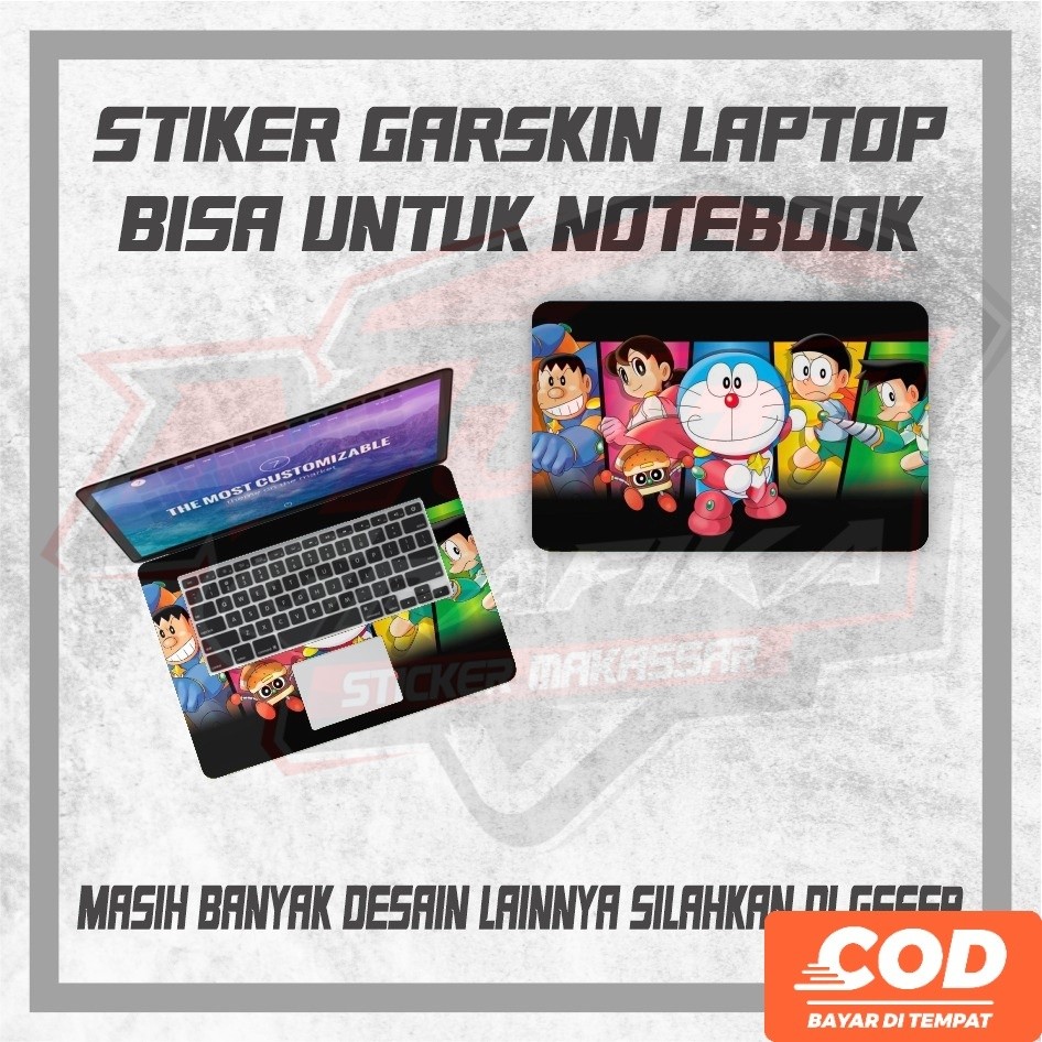 Multi Stiker stiker garskin Laptop  lenovo asus acer Custom Full Motif Doraemon Lucu