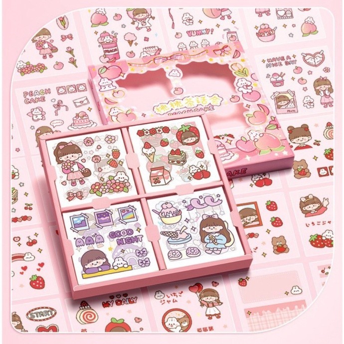 

NINI / MOMO / ELLIE STIKER KOREA ISI 100 PCS STICKER DECO AESTHETIC / CASE HP / DIARY / DIY / BUJO /SCRAPBOOK MOMO GIRL STICKER TUMBLER / BINDER {LIGO}