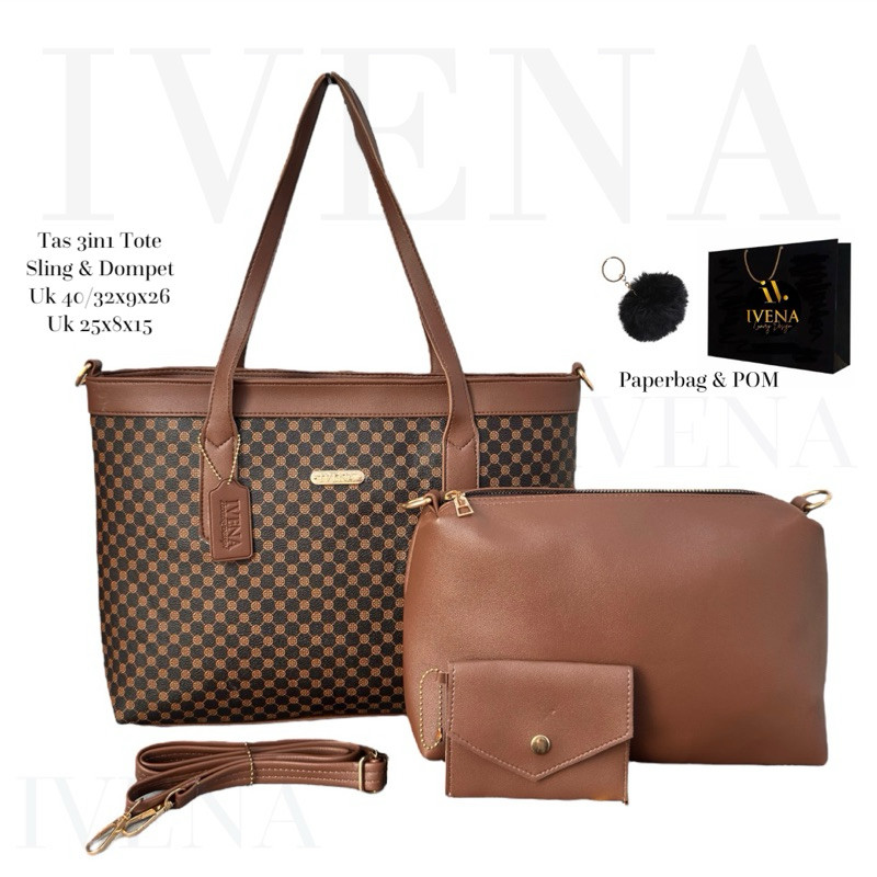 IVENA - MARCO BAG TAS TOTE 3SET FABIO TOTEBAG