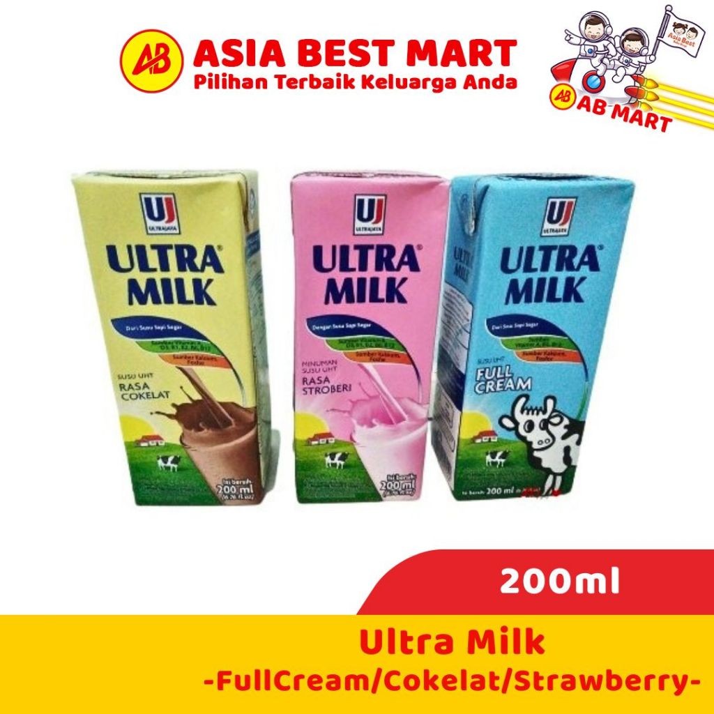 

Ultra Milk Strawberry Chocolate Full Cream 200 Ml / Susu Uht Cair