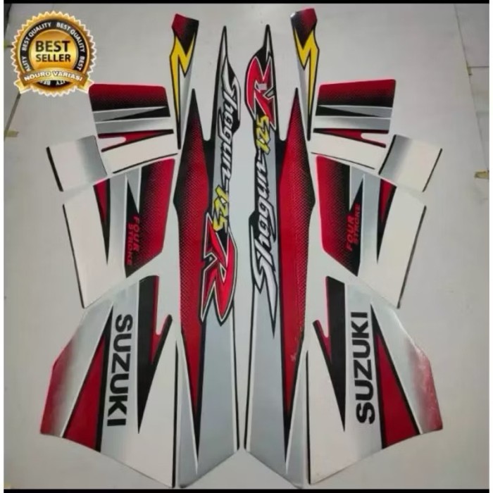 Stiker Striping List Body Full Set Motor Suzuki Shogun 125R 2005 Merah - Merah