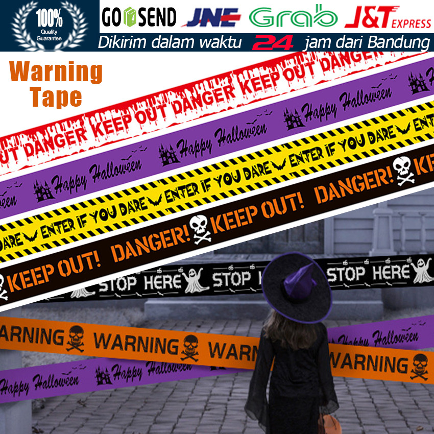

6 Meter / 9 Meter Garis Pembatas Pita Dekorasi Halloween / Police Line / Tanda Peringatan Prank Halloween