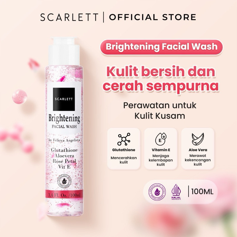 Scarlett Whitening BRIGHTENING Facial Wash - Sabun Cuci Muka Clean and Clear