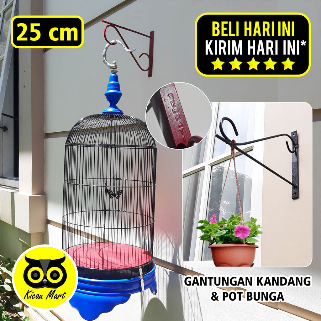 KICAU MART GUNINCO GANTUNGAN DINDING POT SIKU CANTOLAN SANGKAR BURUNG POT BUNGA GANTUNG DEKORASI KEC