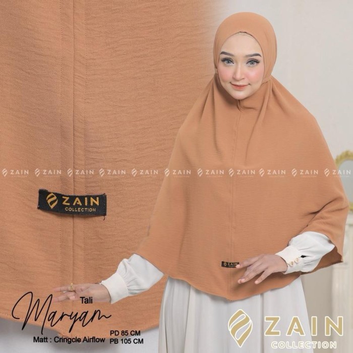 ZAIN Hijab Maryam XL Kerudung Bergo Syar’i Jilbab Crinkle Airflow High Quality Jumbo Syari Zain Hija