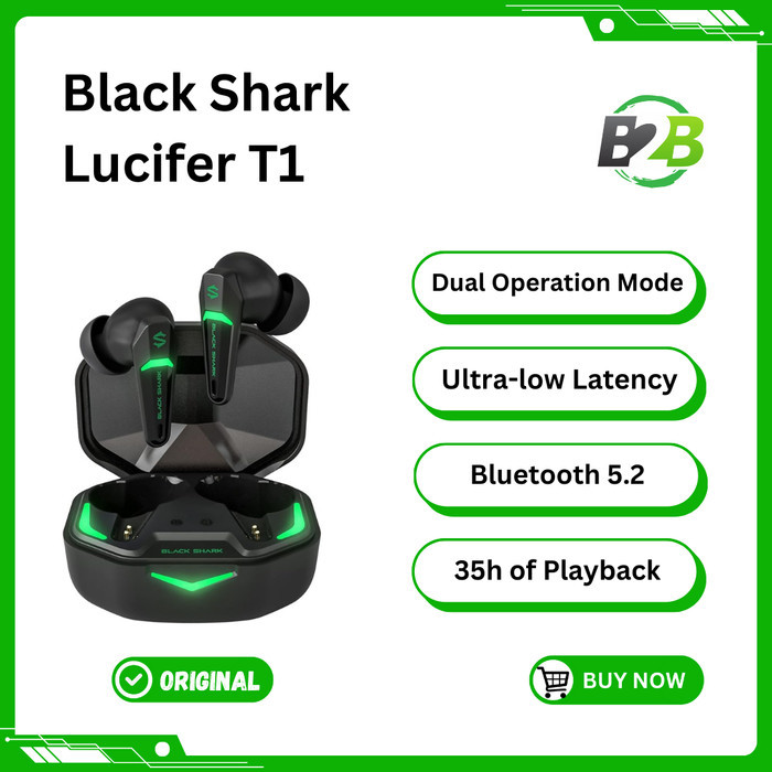 Black Shark Lucifer T1 Earphone Gaming Nirkabel - True Wireless Earbuds