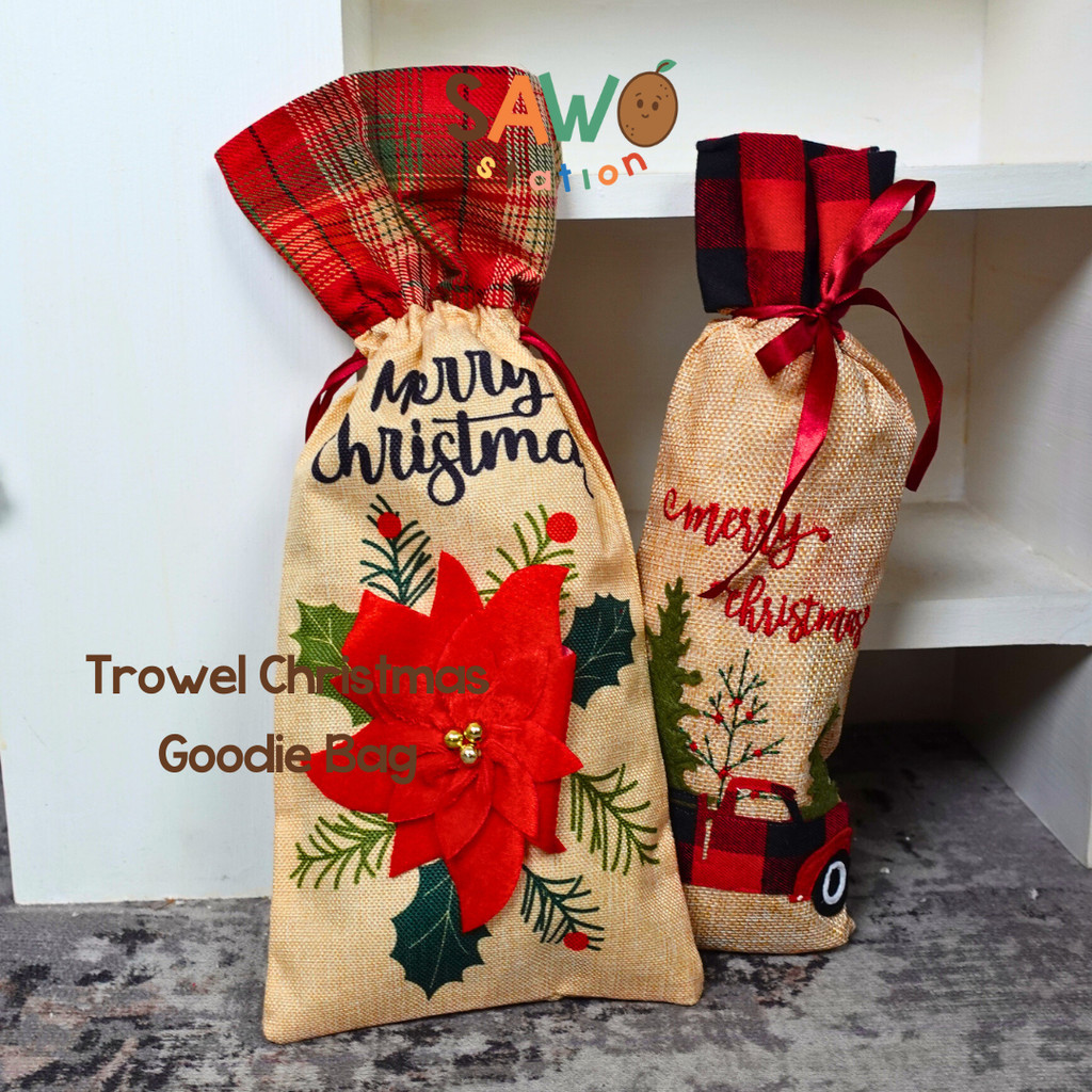 

Trowel Christmas Goodie Bag - Tas Bags Gift Candies Goodie Tas Kado Natal Camilan Hadiah Dekorasi Kecil Pouch Bunga Treat Pattern Kantong Kain Xmas