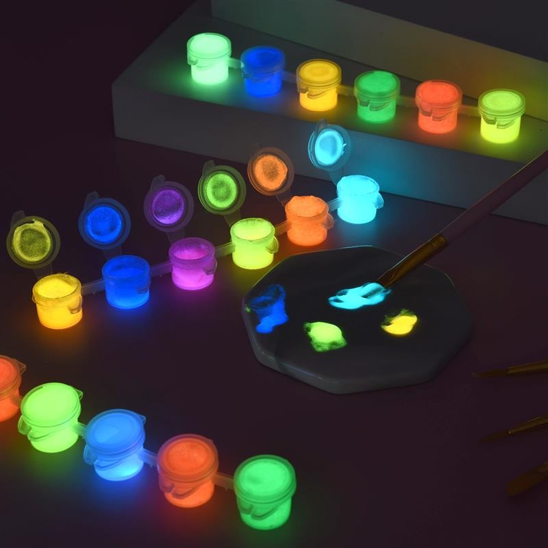 

6pcs/Lot Fluorescent Paste Pigment Luminous Paint Epoxy Resin Pigment Glow In Dark Acrylic Paints DIY Festival Party Supplies