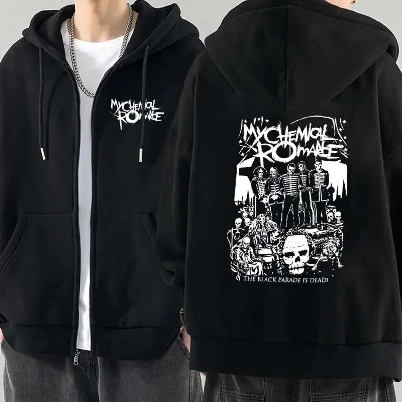 Men Fashion Hoodies Jacket Coats My Chemical Romance Mcr Dead Zipper Hoodie Top Loose Black Parade P