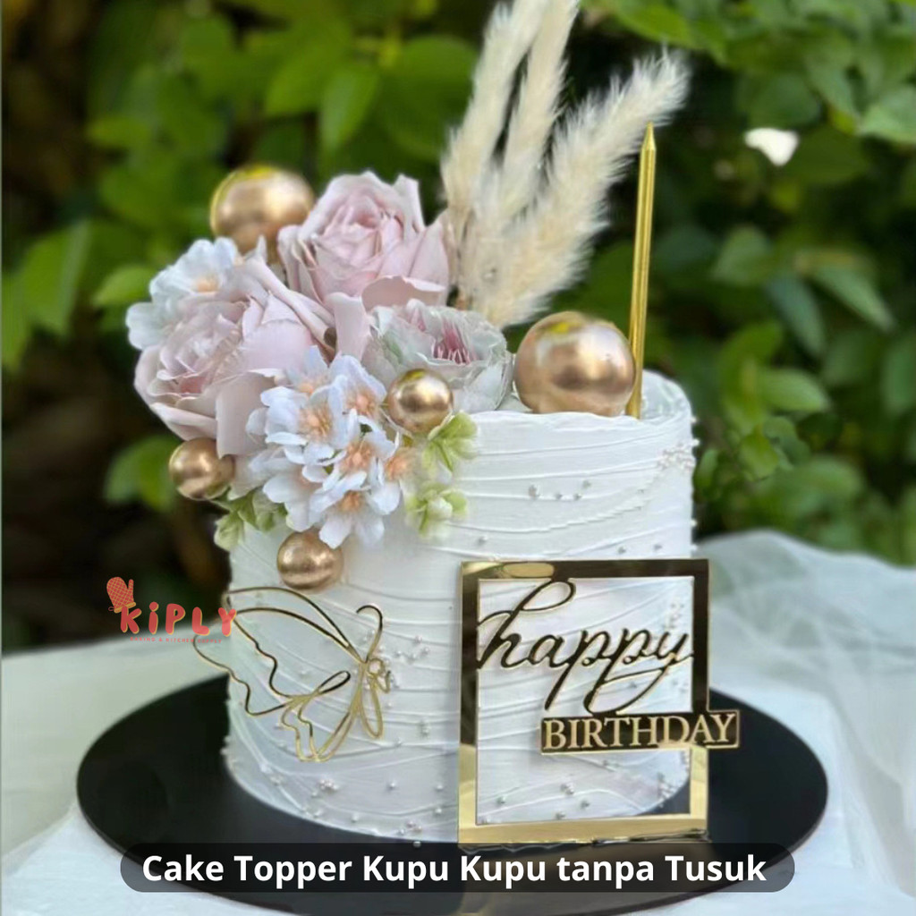 

Cake Topper Kupu Kupu tanpa Tusuk/Topper Kue Desain Ulang Tahun/Dekorasi Pesta Ulang Tahun