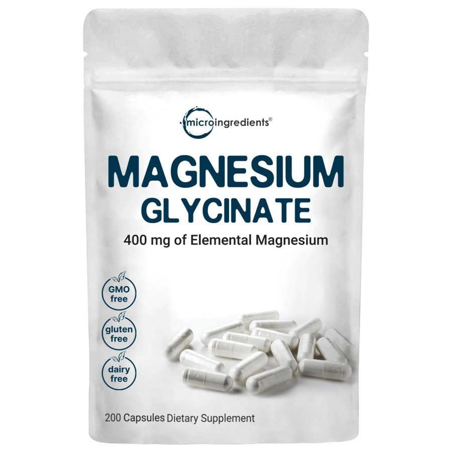 Micro Ingredients Magnesium Supplement, Magnesium Glycinate 450mg, 200