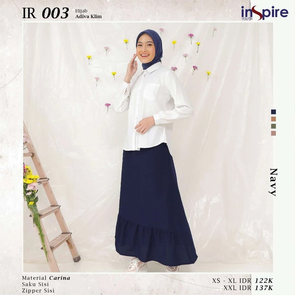 KNS - Rok Wanita Simpel Polos Ir 003 YINS Rok Kerja Casual Remaja Anak Original Youth Inspire by Nib