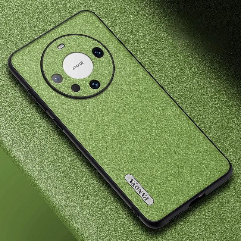 Casing HP Huawei Mate 60 Pro Mate60Pro Penutup belakang Kulit Litchi PU kulit sapi Sayuran Tanning S