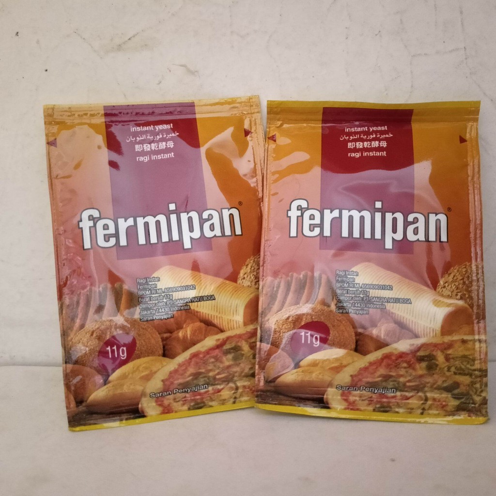 

Fermipan / Ragi instan untuk membuat roti, pizza, kue dan lainnya isi bersih 11g per satu pembelian