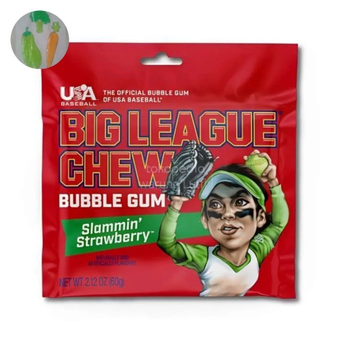 

BIG LEAGUE CHEW BUBBLE GUM STRAWBERRY 2.12 OZ