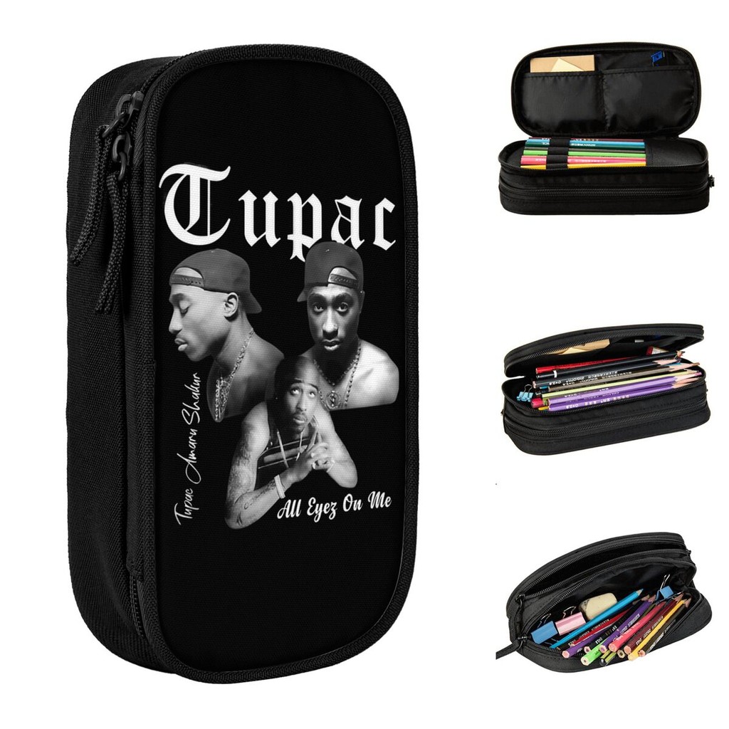 

Tupac 2pac Hip Hop Pencil Cases Pencil Pouch Pen for Student Large Storage Bag Students School Zipper Stationery