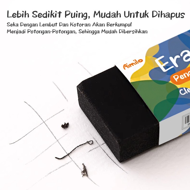 

Penghapus Pensil Hitam Bebas PVC / Eraser Bebas Debu BB67