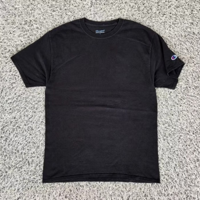 TS57 champion blank tee black original kaos polos murah