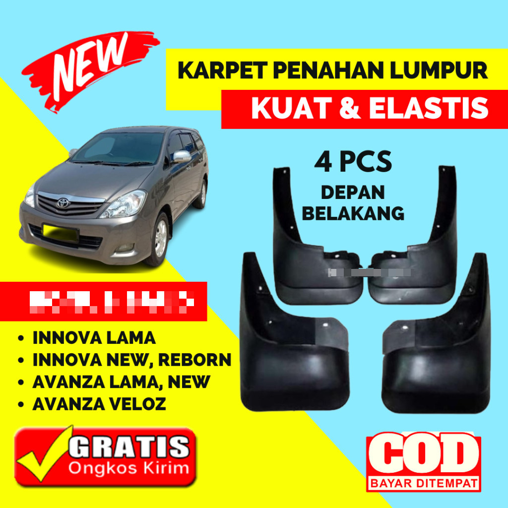 Mud Guard Karpet Lumpur Spakbor New Innova Lama Reborn Kuat Elastis Tahun 2004 sampai 2020 Aksesoris