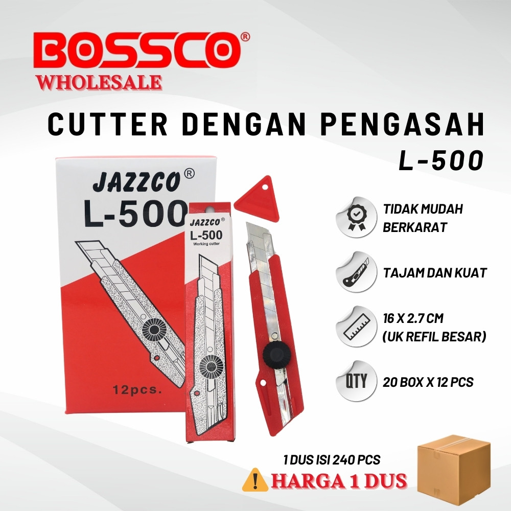 

GROSIR!! 1 dus isi 240 Pcs Cutter / Pemotong JAZZCO L-500