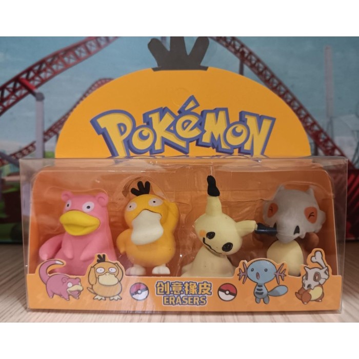 

Penghapus Pensil Pokemon Set 4 Eraser Alat Tulis Premium - Psyduck Dkk