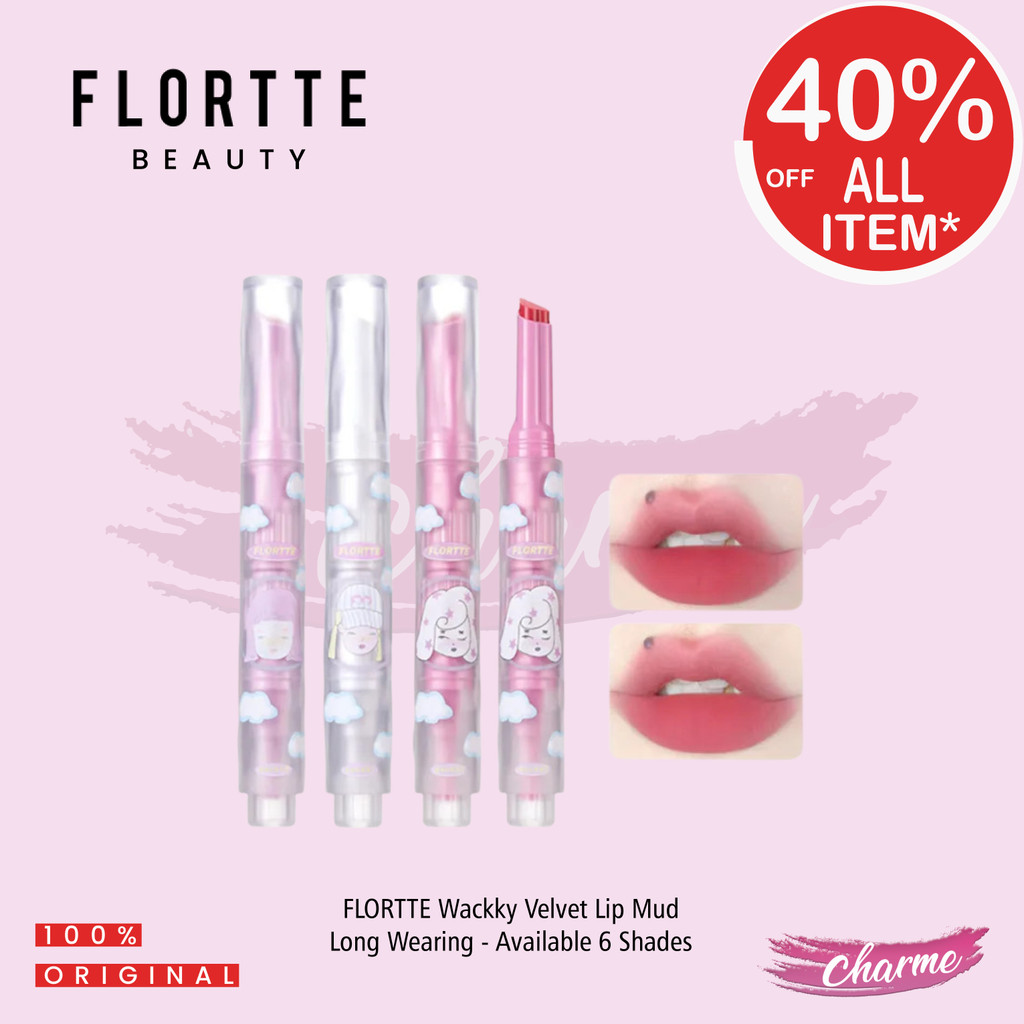 (READY & ORI) Flortte Wackky Lip Paste Girls Dormitory Solid Lipstick Lip Mud Lip Clay Lip Matte Pew