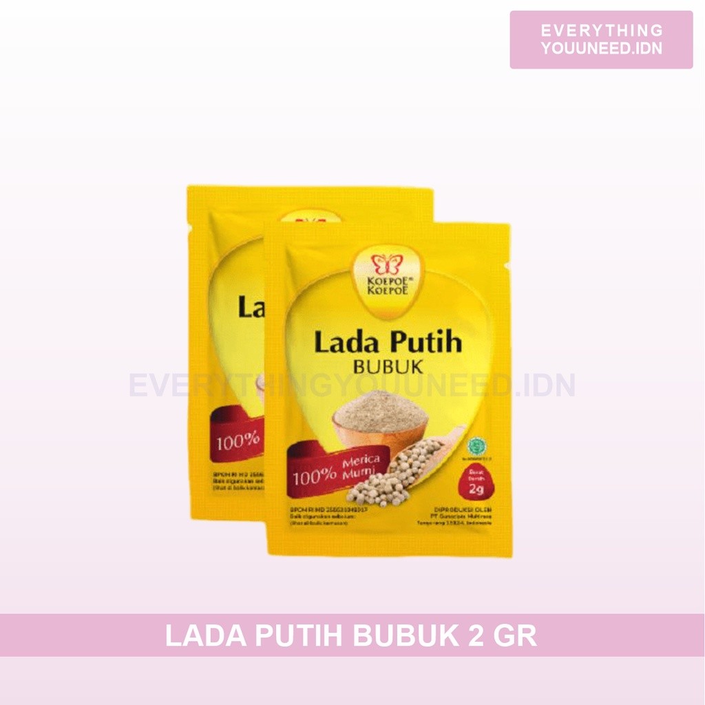 

Lada Putih Bubuk 2 Gr Koepoe Koepoe